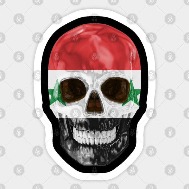 Syria Flag Skull - Gift for Syrian With Roots From Syria Sticker by Country Flags